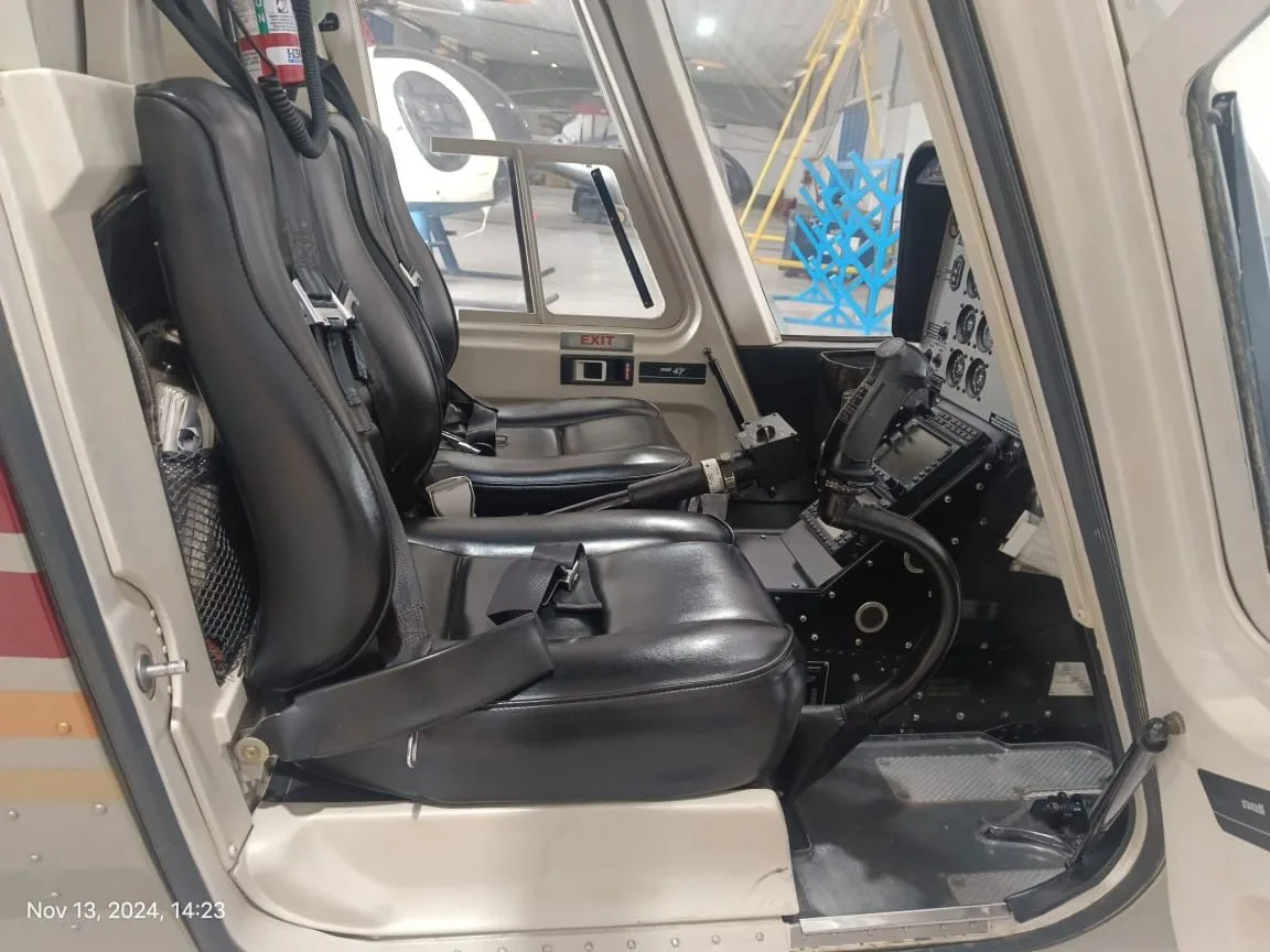 Cabin interior of a 2009 Bell 407.