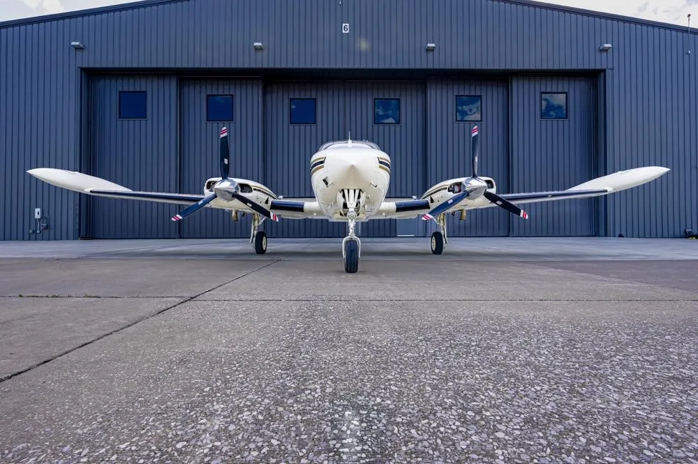 Exterior view of a 1977 CESSNA 340A, N32V.