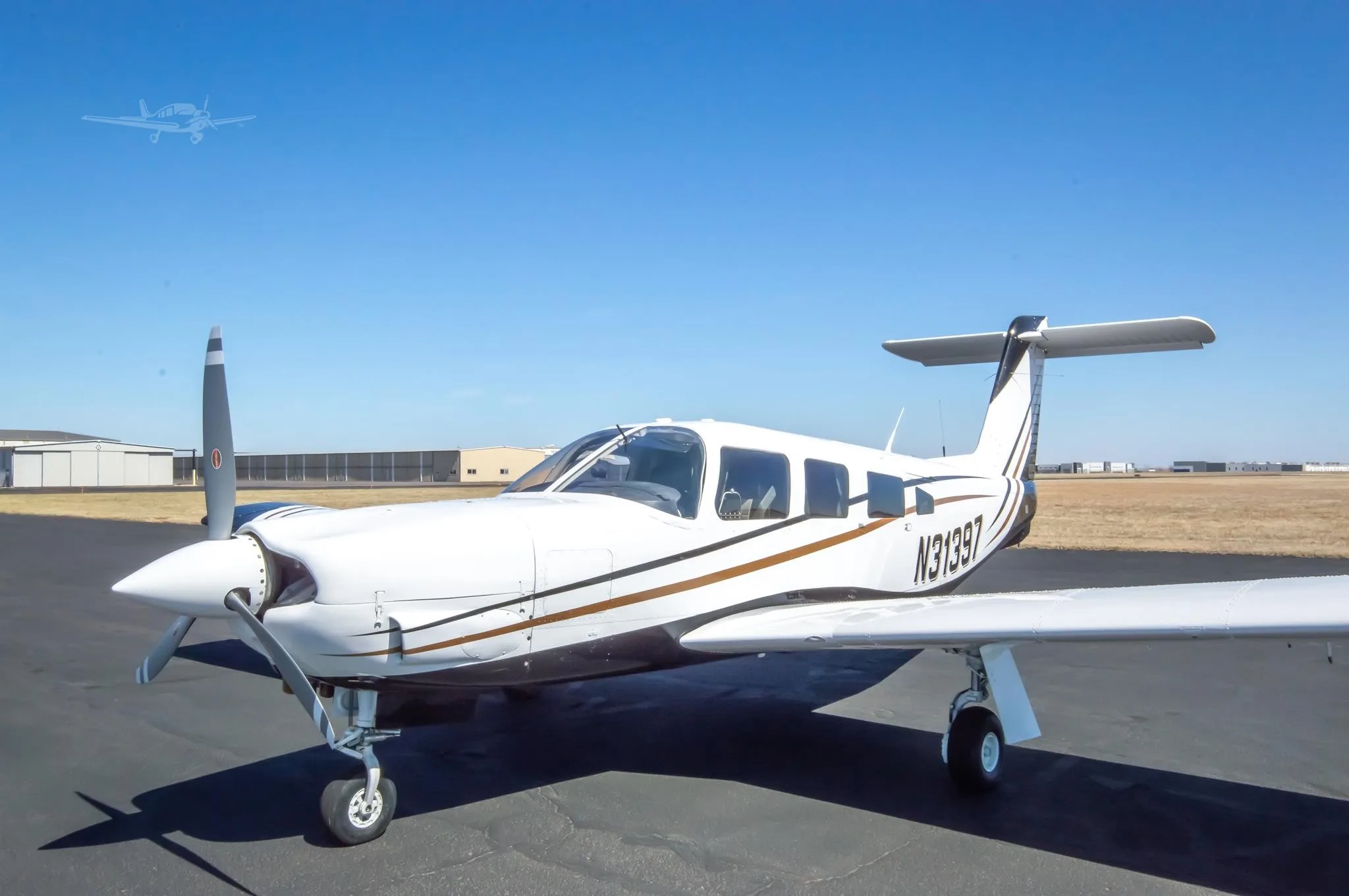 Exterior view of a 1978 PIPER LANCE II, N31397.