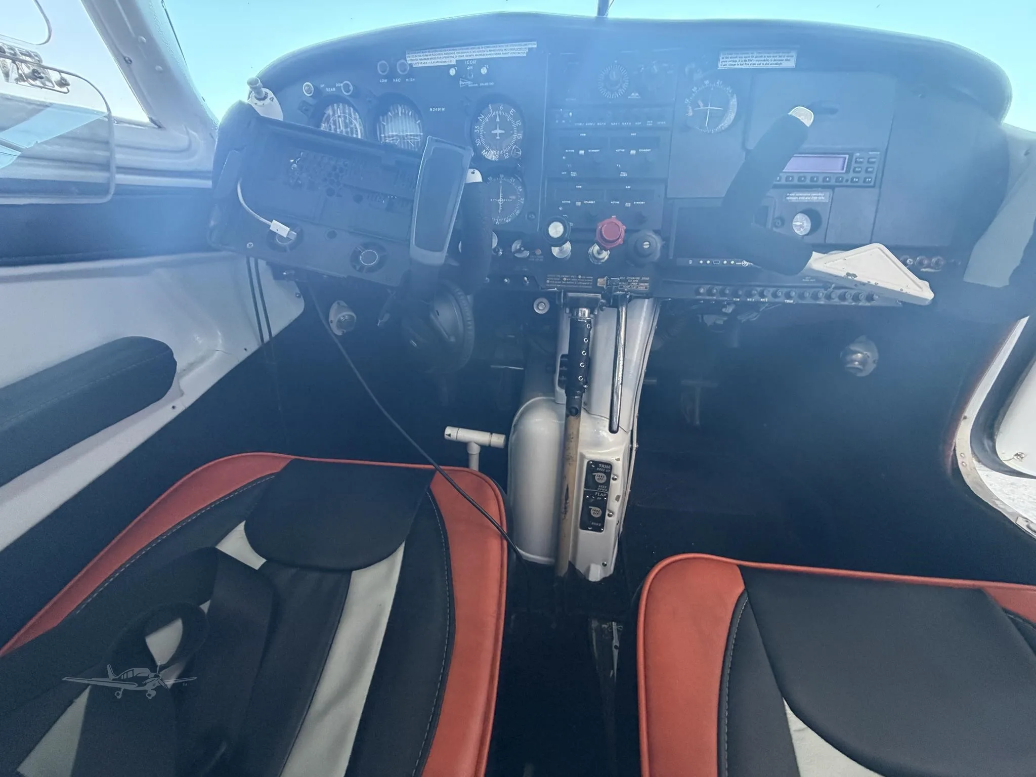 Cockpit and instrument panel of a 1968 MOONEY M20F.