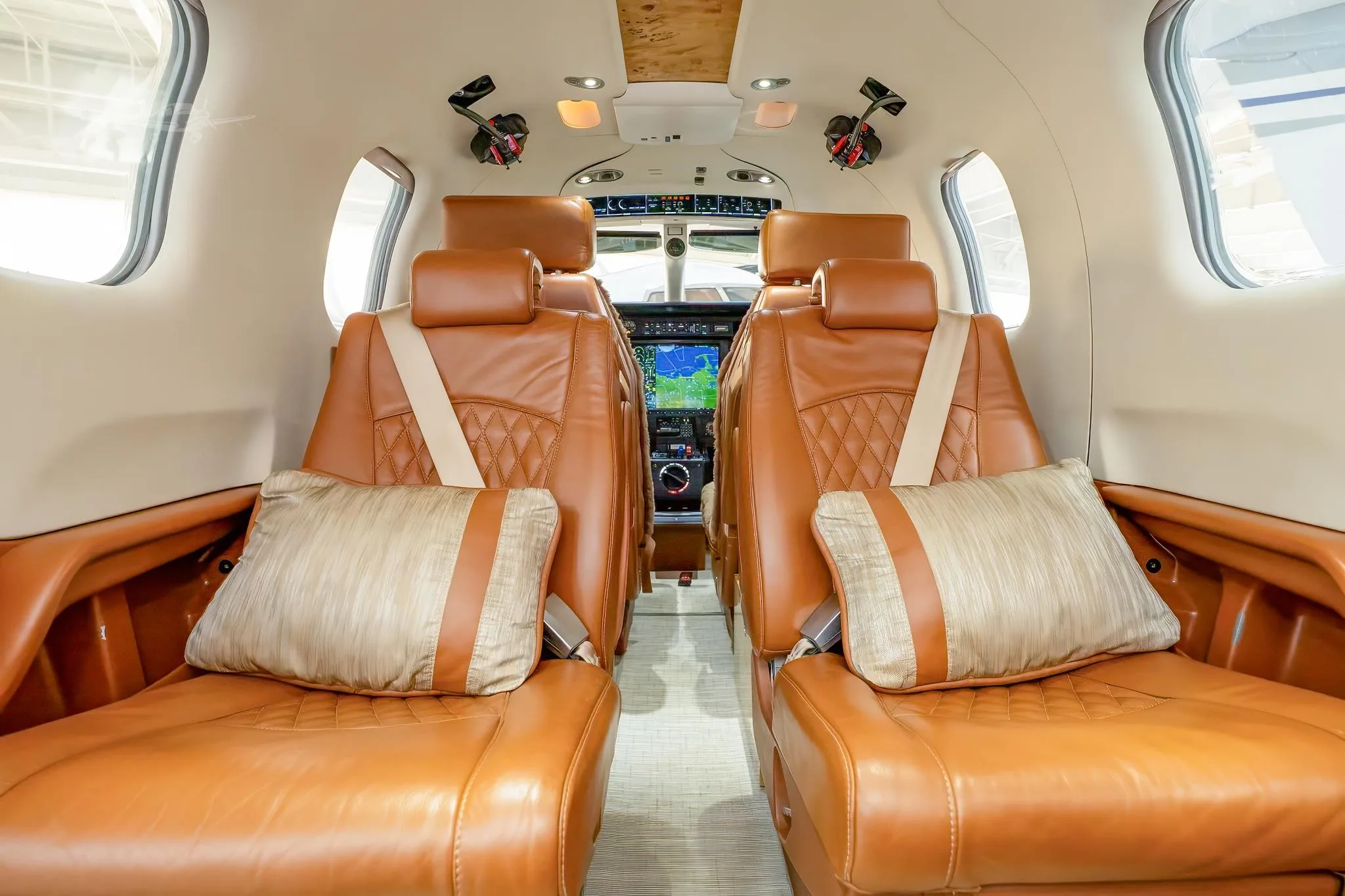 Cabin interior of a 2012 DAHER TBM 850.
