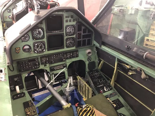 Cockpit and instrument panel of a 1991 Pilatus PC-9/A.
