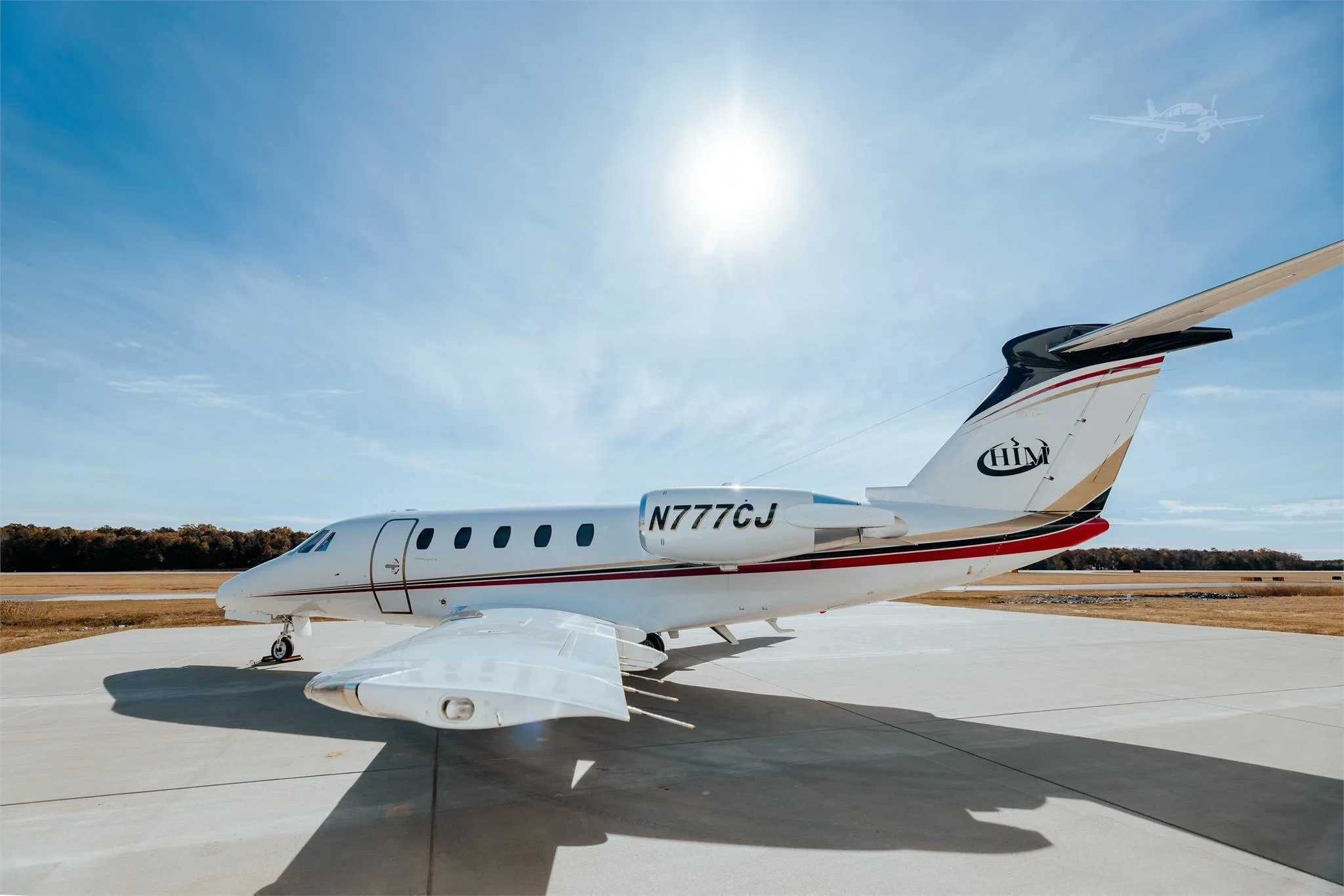 Exterior view of a 1986 Cessna 650 Citation III.