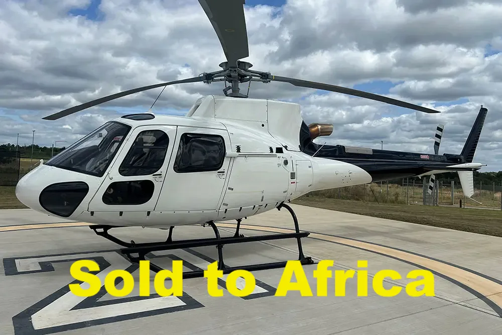 Exterior view of a Airbus H125 AS350B3 Helicopter.