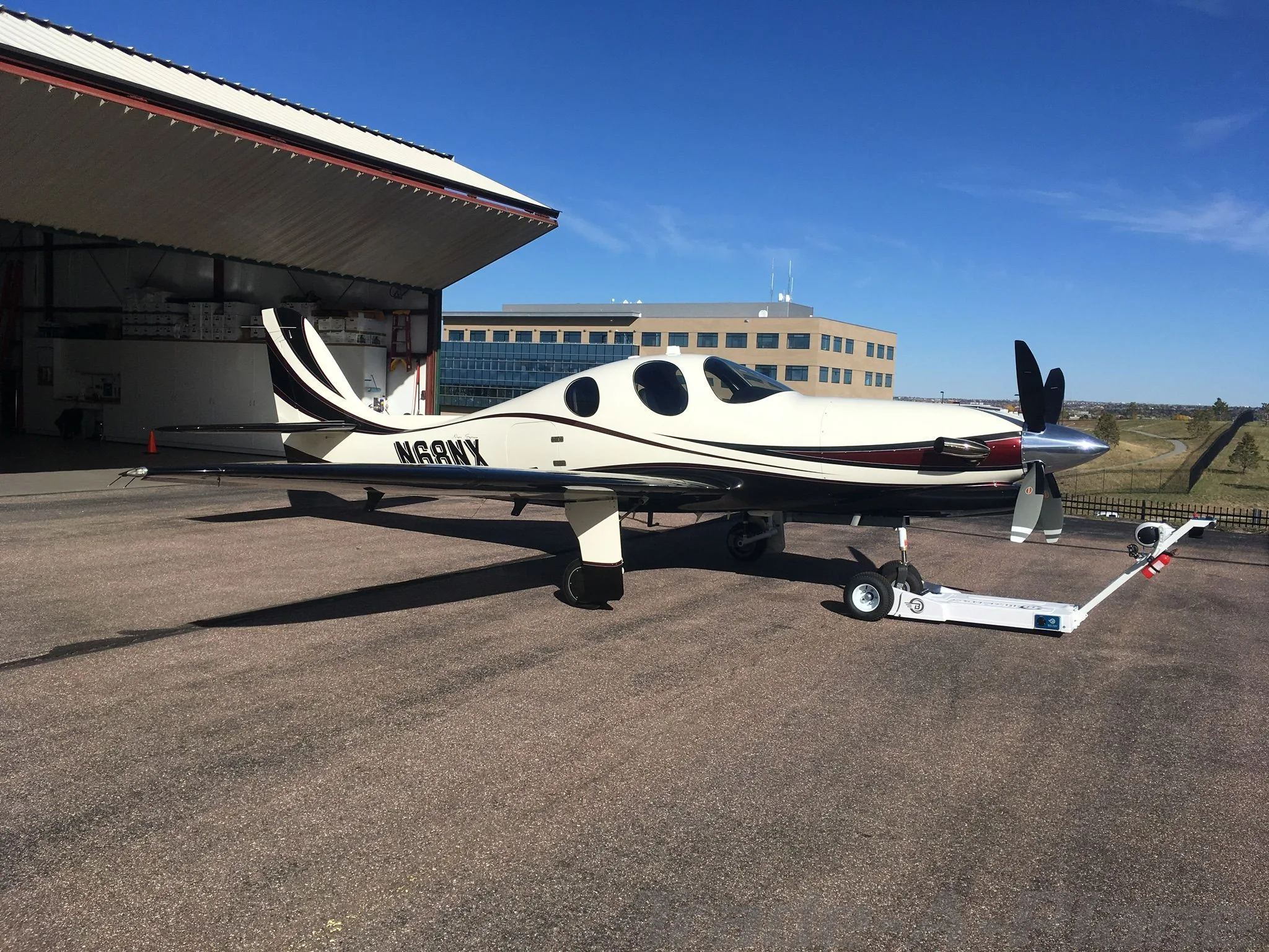 Exterior view of a 2016 LANCAIR EVOLUTION TURBOPROP, N68NX.