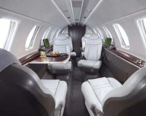 Cabin interior of a Cessna CJ4.