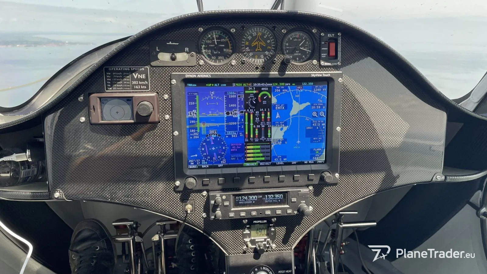 Cockpit and instrument panel of a 2014 PIPISTREL VIRUS.