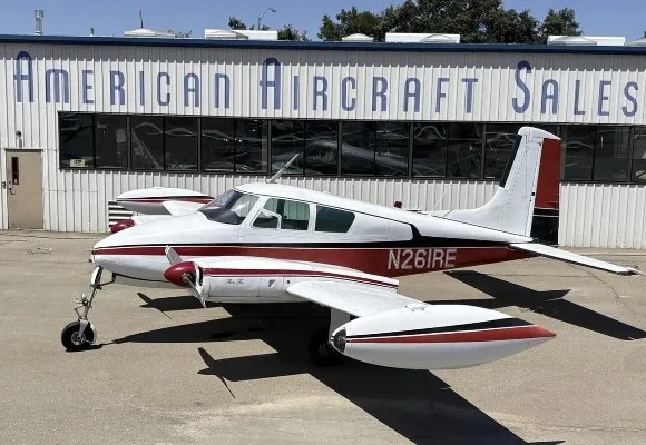 Marketing image of a 1956 Cessna 310.