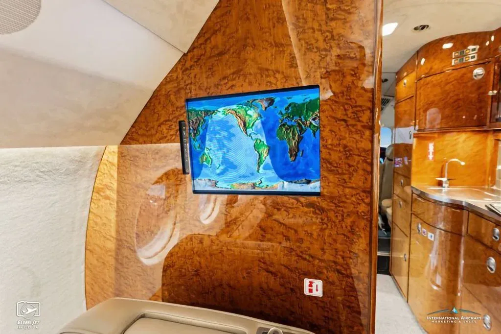 Cabin interior of a 2001 Dassault Falcon.