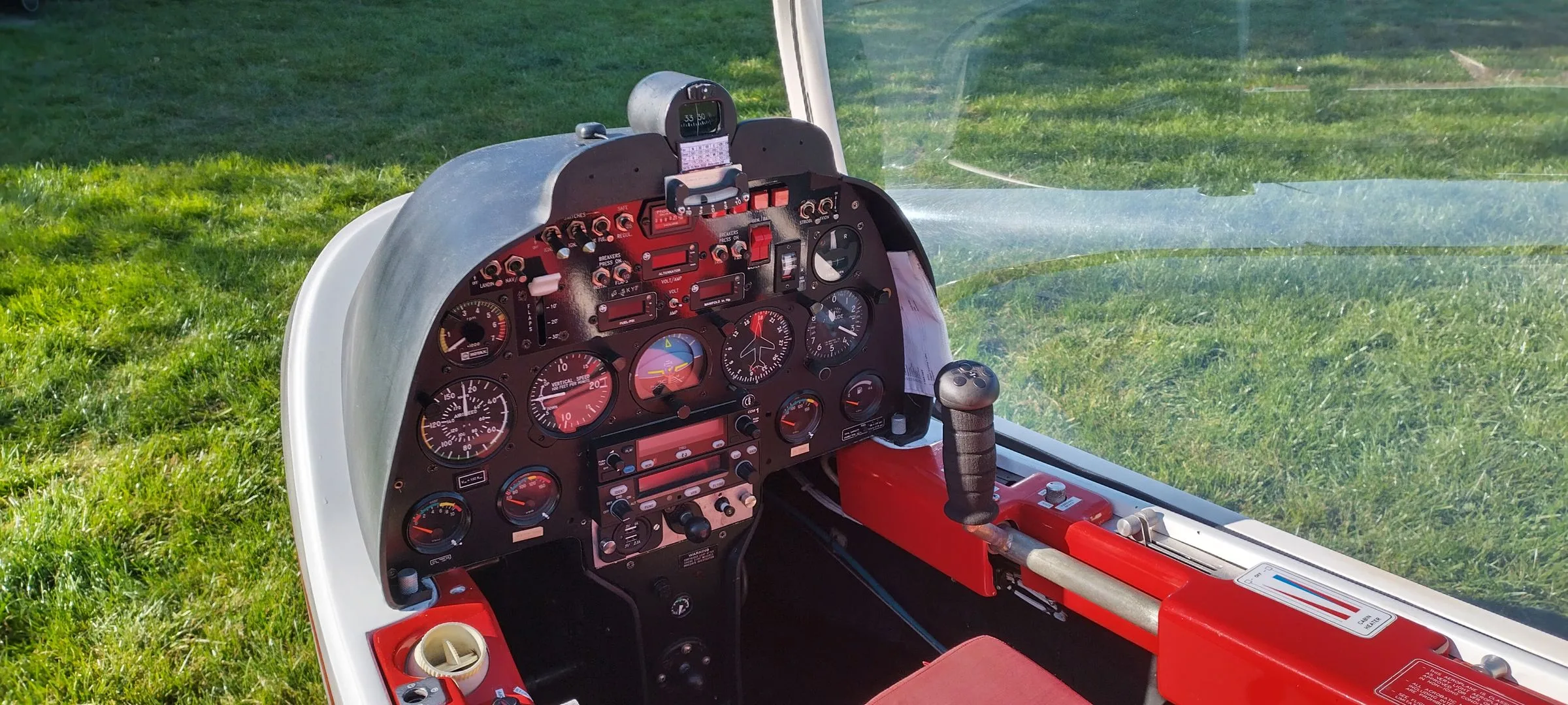 Cockpit and instrument panel of a 1996 3I Sky Arrow 650 TC.
