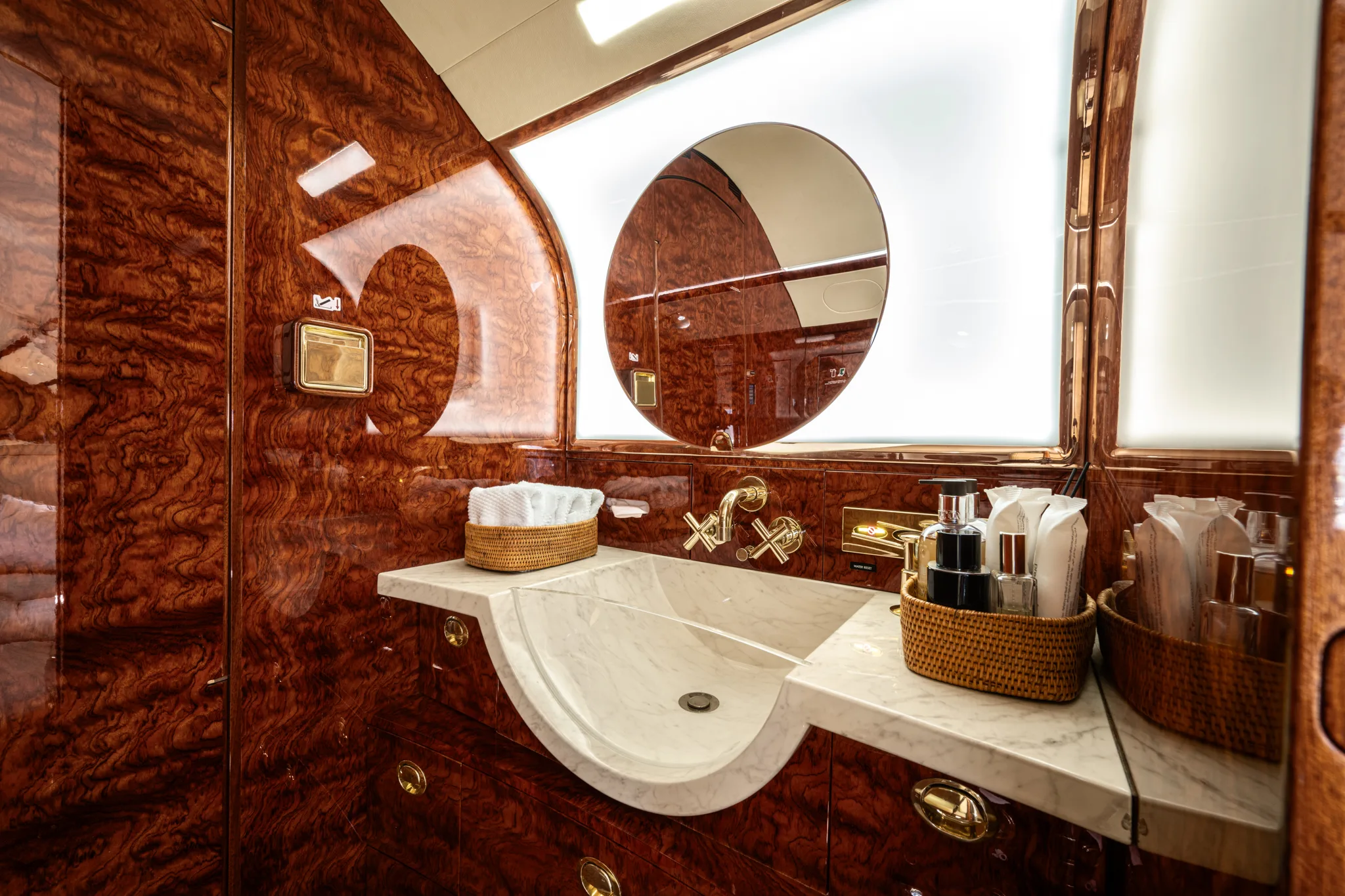 Cabin interior of a 2008 Bombardier Challenger 300.