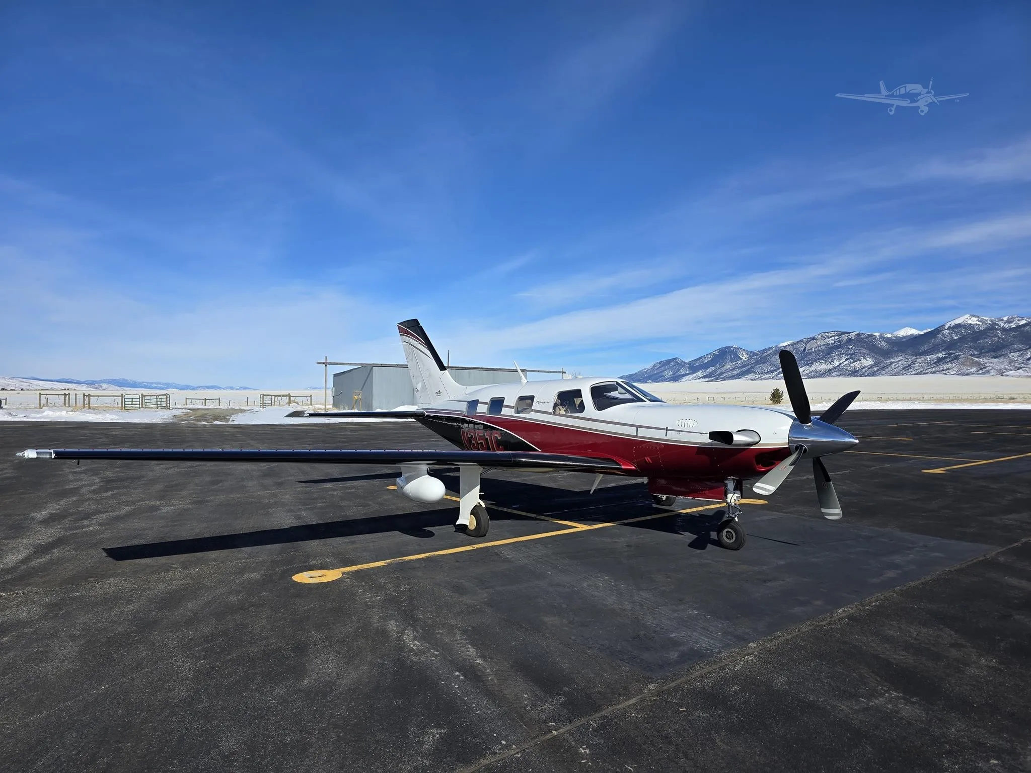 Exterior view of a 2009 PIPER MERIDIAN, N351C.