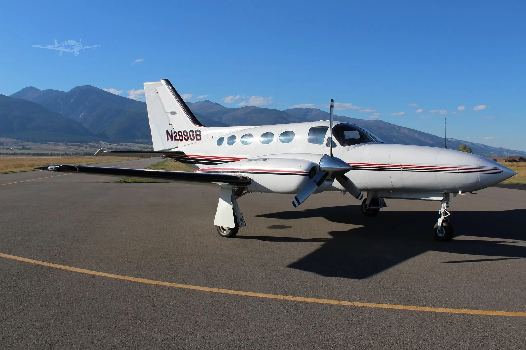 Exterior view of a 1980 CESSNA 421C, N299GB.