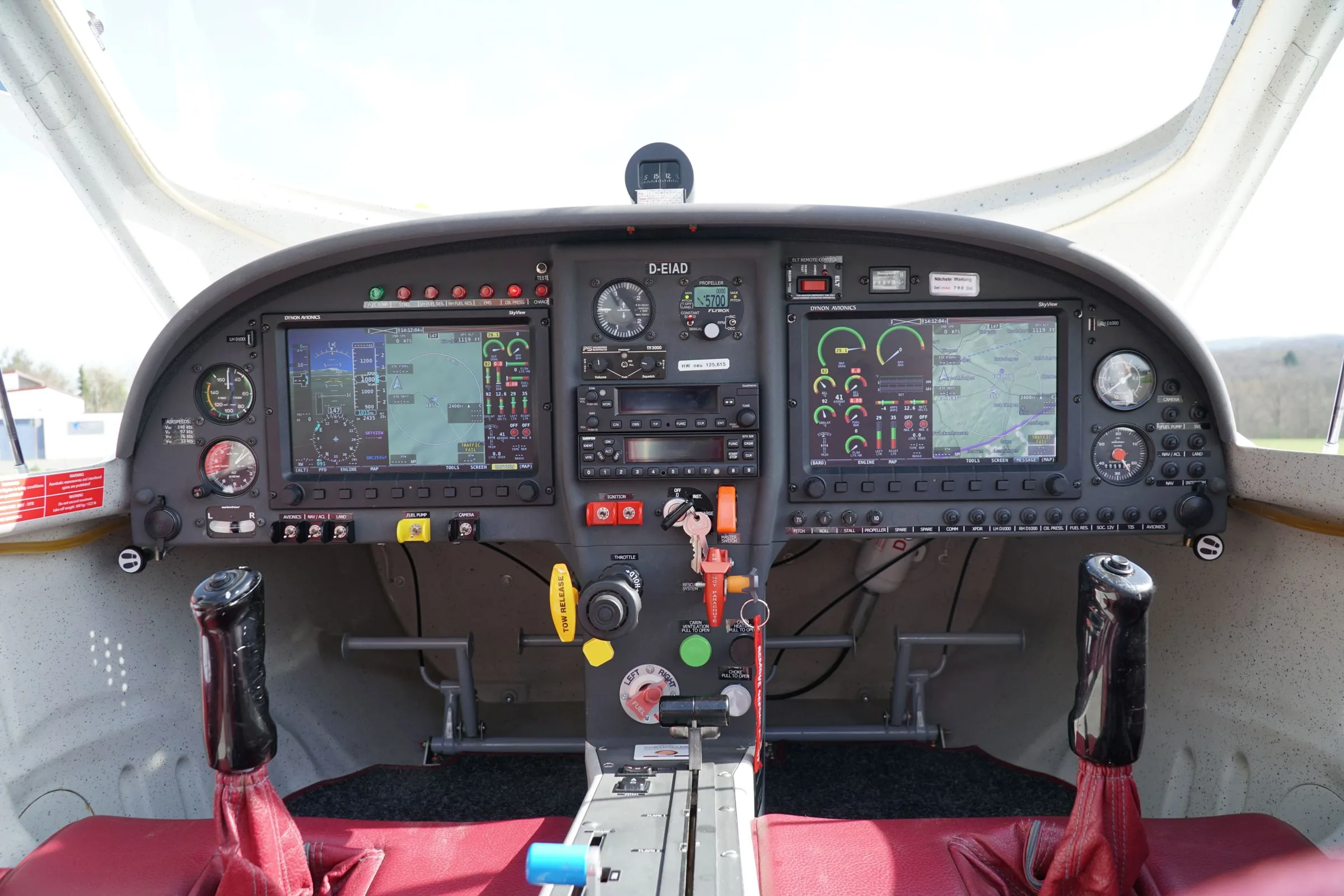 Cockpit and instrument panel of a 2018 Aerospool WT9 Dynamic LSA.