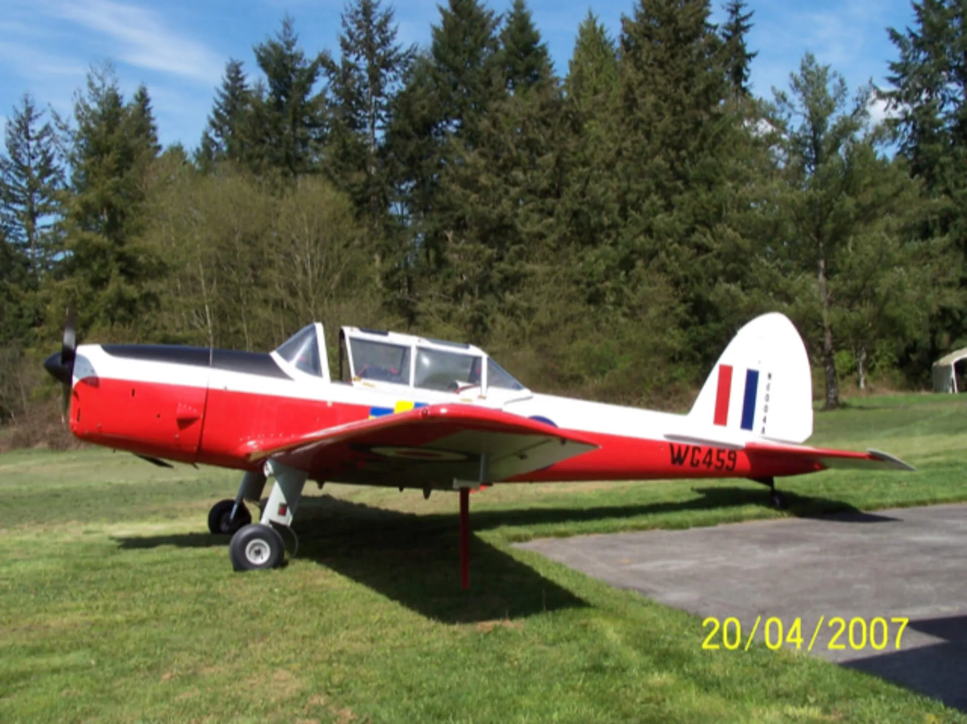 Exterior view of a 1951 de Havilland DHC-1 Series 22, N6004A.
