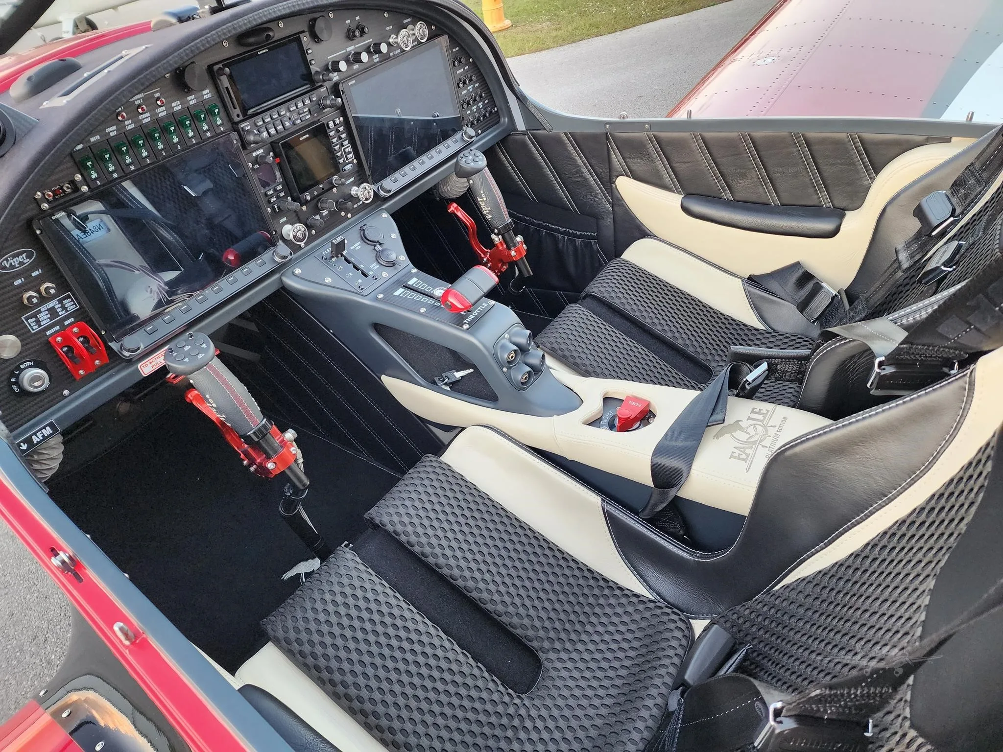 Cockpit and instrument panel of a 2025 TOMARK AERO VIPER SD4.
