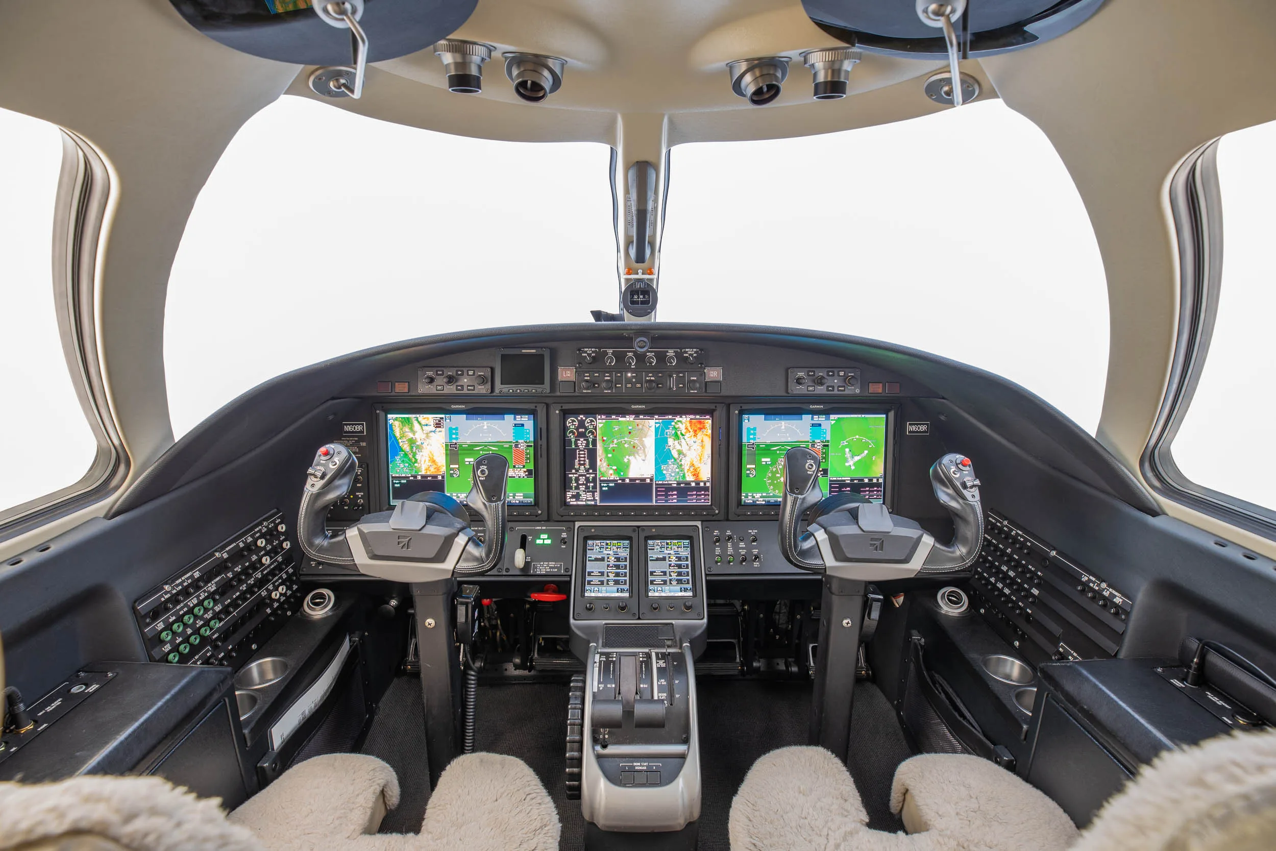 Avionics suite of a 2014 Cessna.