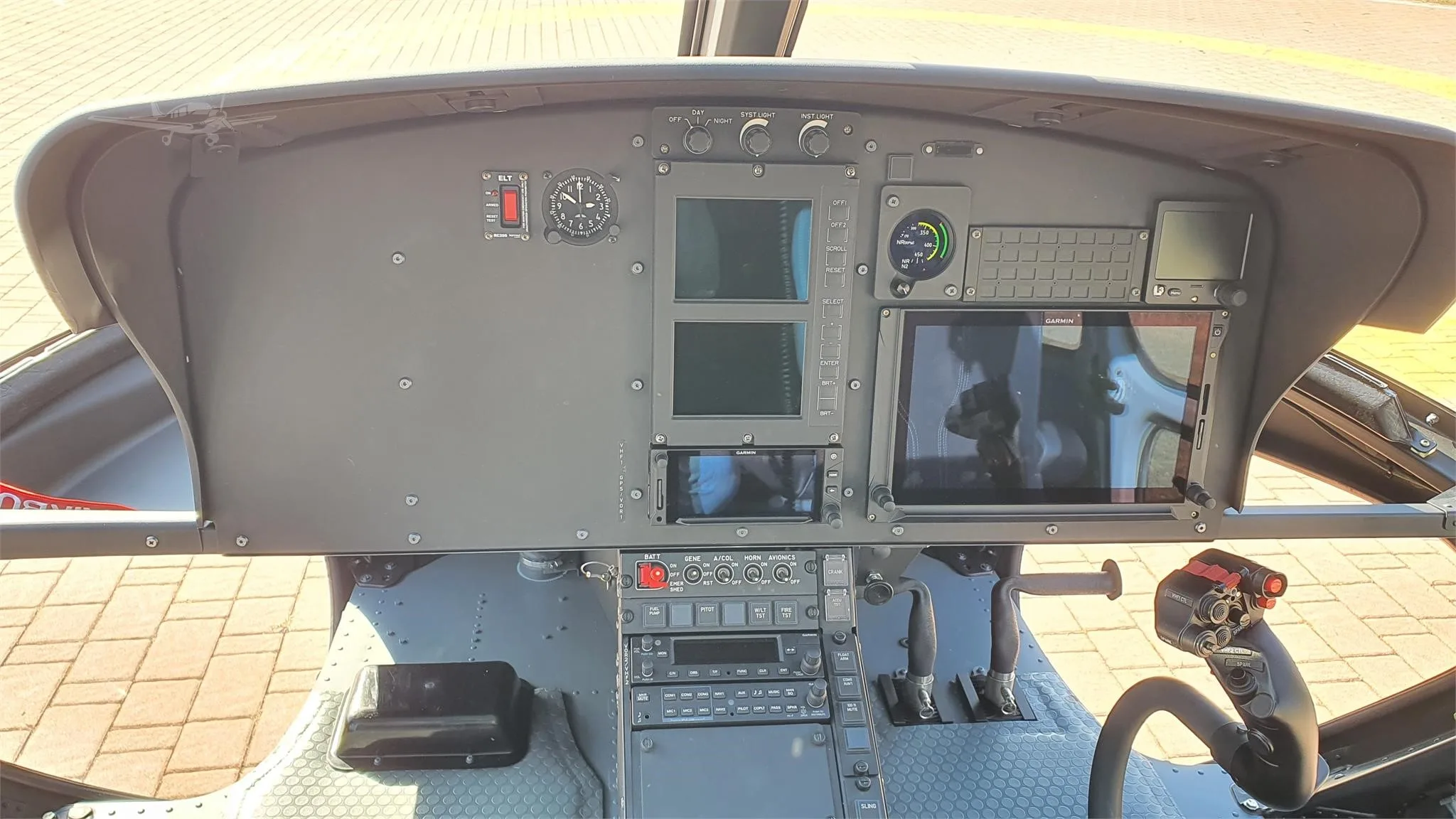 Cockpit and instrument panel of a 2022 AIRBUS H125.