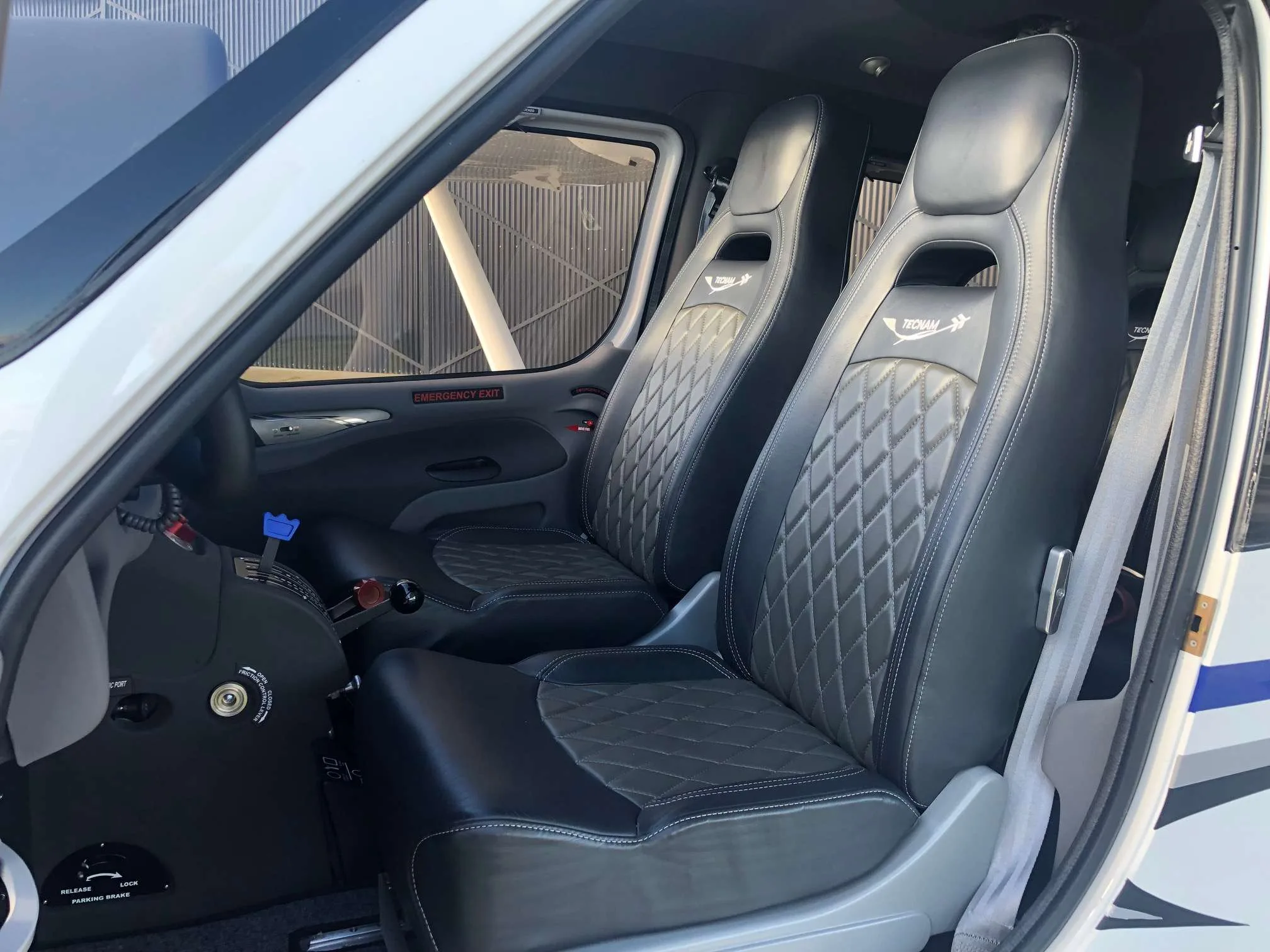 Cabin interior of a 2017 Tecnam P-2010 G1000.