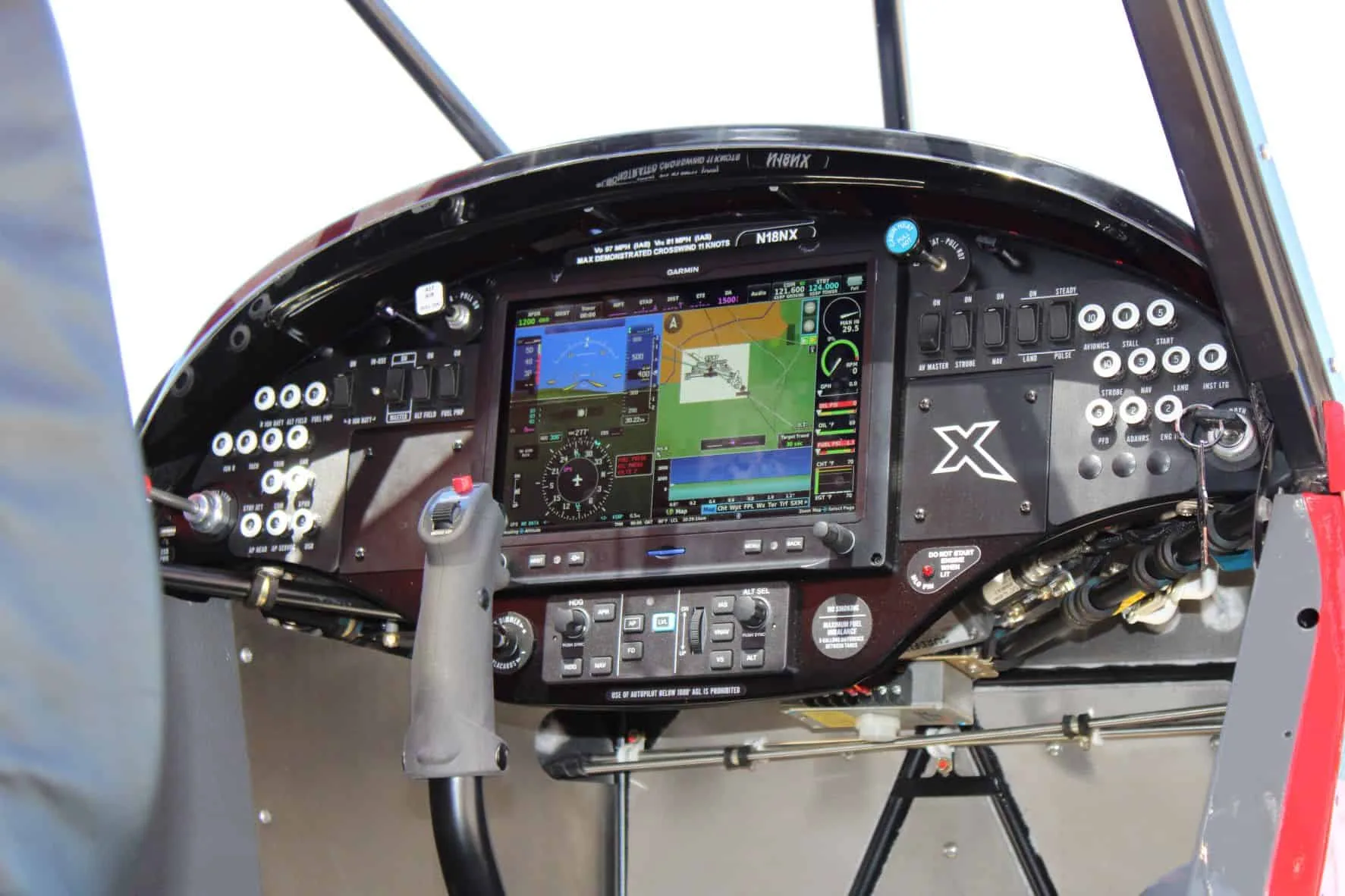 Cockpit and instrument panel of a 2021 CubCrafters NXCUB.