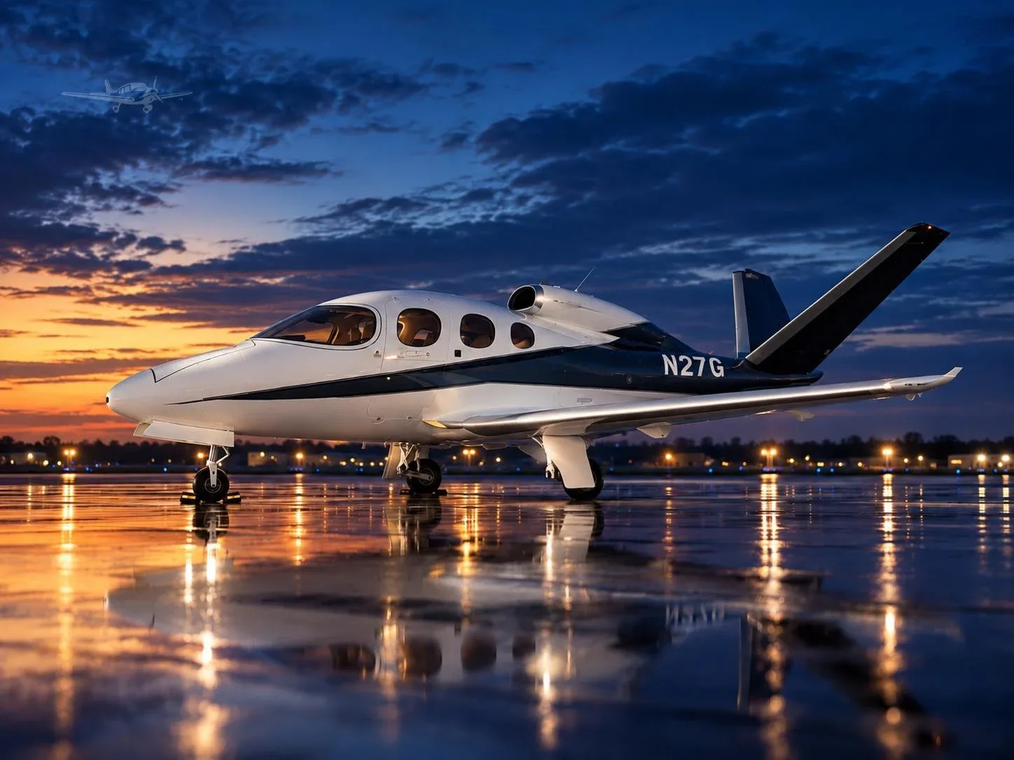 Exterior view of a 2022 CIRRUS VISION SF50-G2+, N27G.