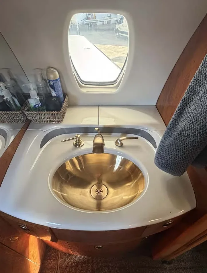 Cabin interior of a 2008 Cessna Citation Sovereign.