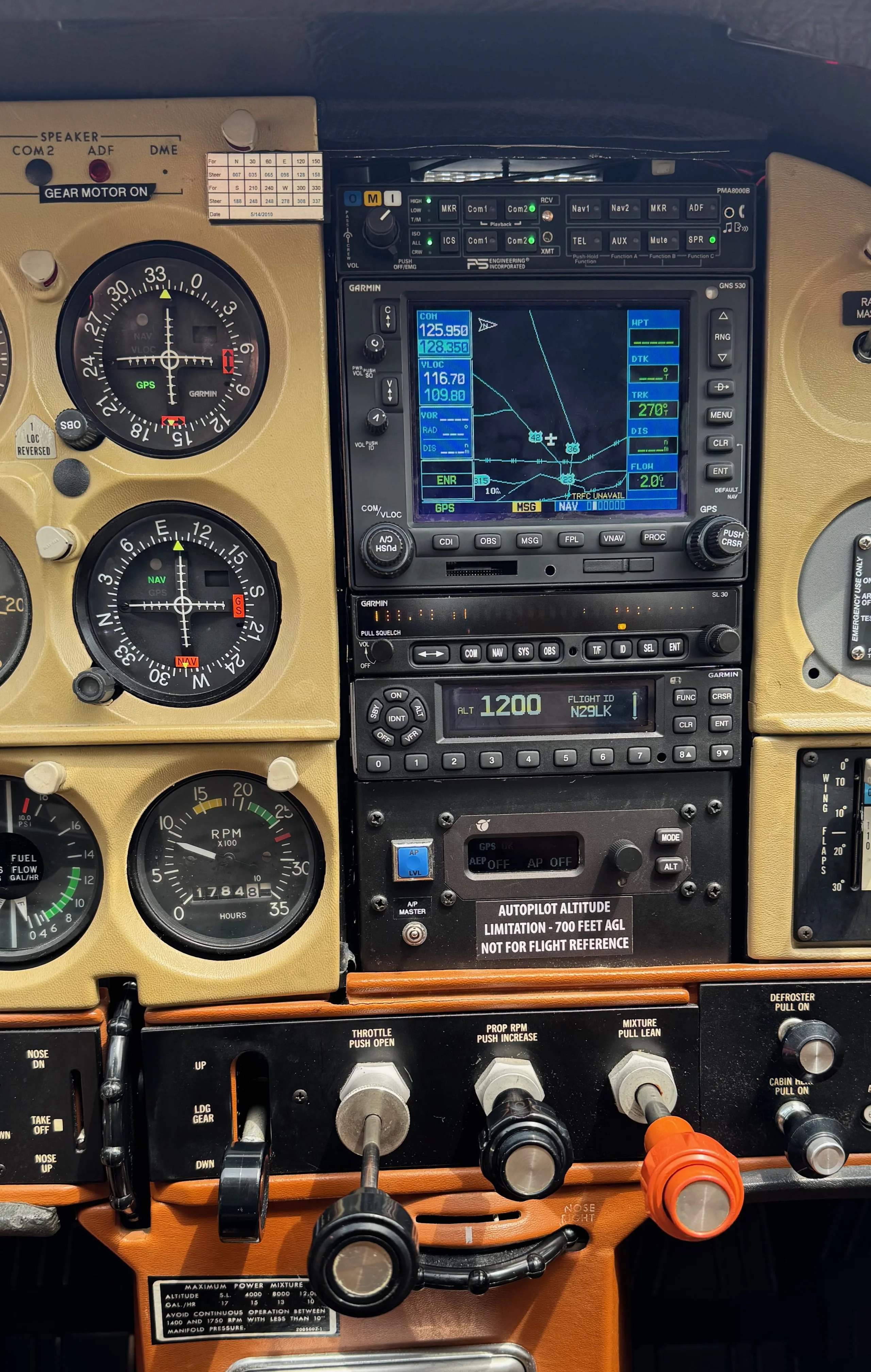 Avionics suite of a 1975.
