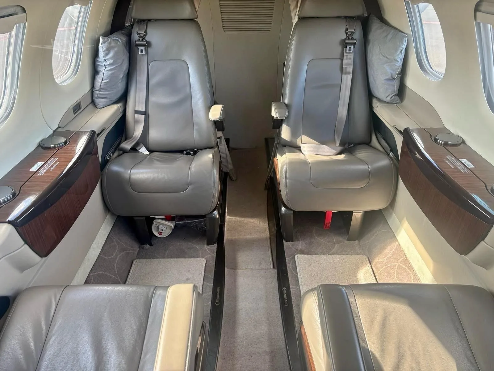 Cabin interior of a 2016 EMBRAER PHENOM 100E.