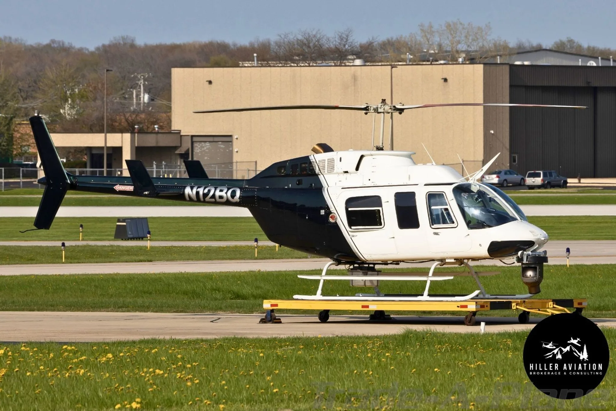 Exterior view of a 1993 BELL 206L-4, N12BQ.