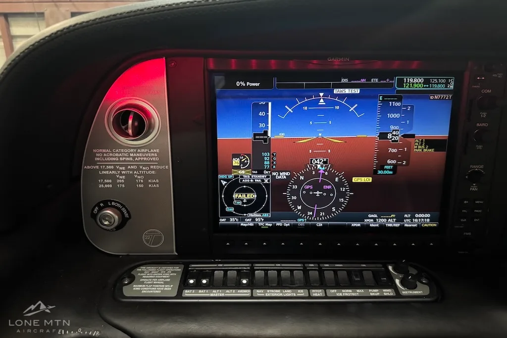 Avionics suite of a 2022 Cirrus SR22T G6 GTS.