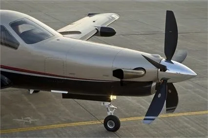 Exterior view of a 2010 DAHER TBM 850, N616CM.