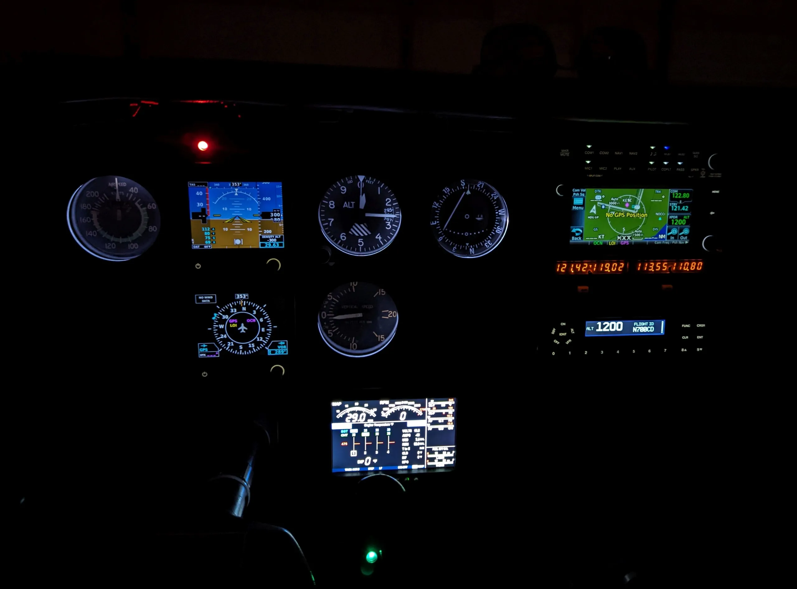 Cockpit and instrument panel of a 1976.