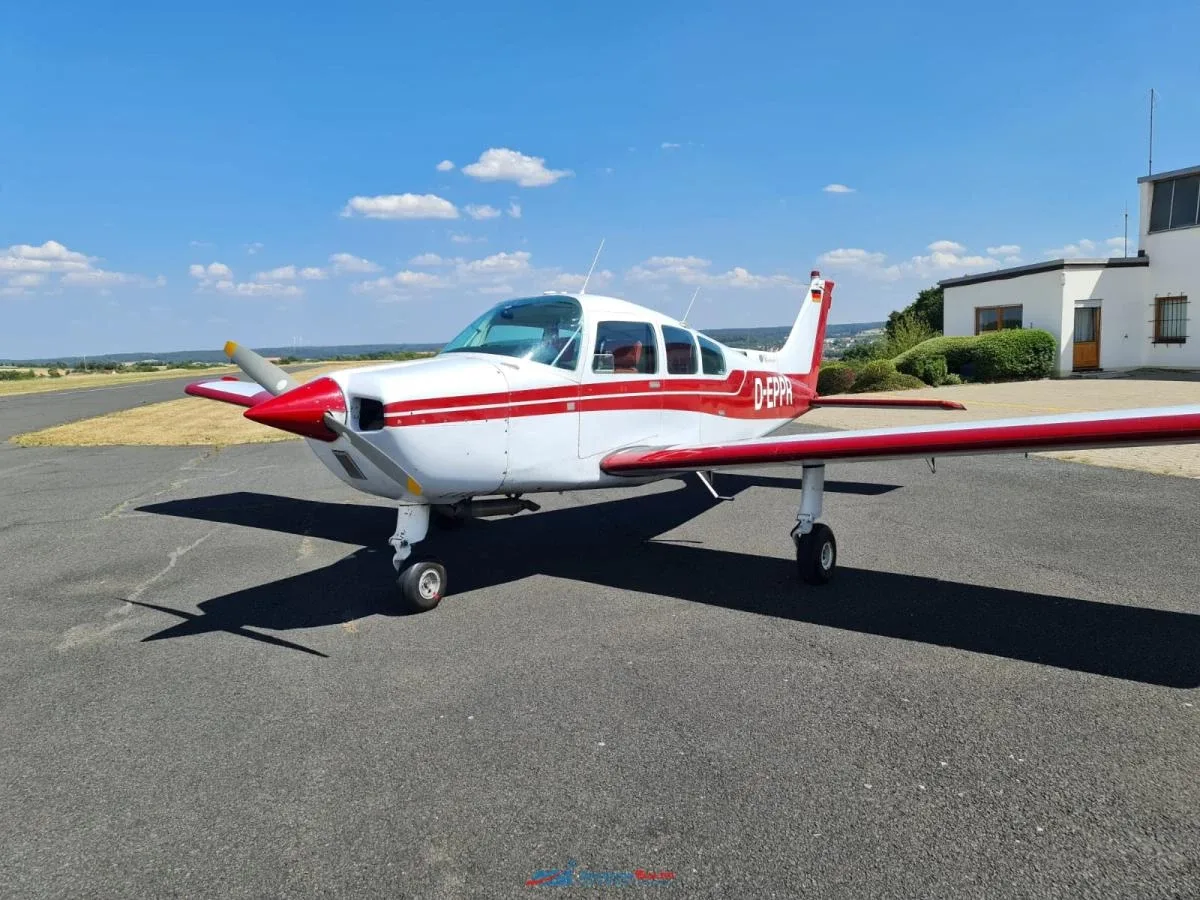 Exterior view of a 1984 Beech Piston A36, G-POPA.