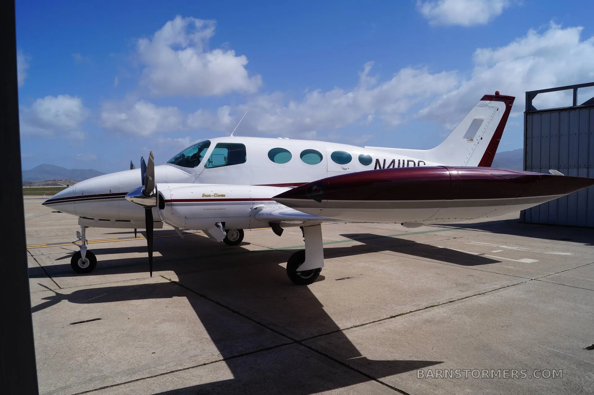 Exterior view of a 1965 Cessna 411.