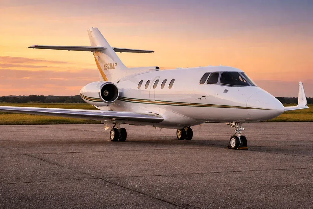 Exterior view of a 1985 Hawker.