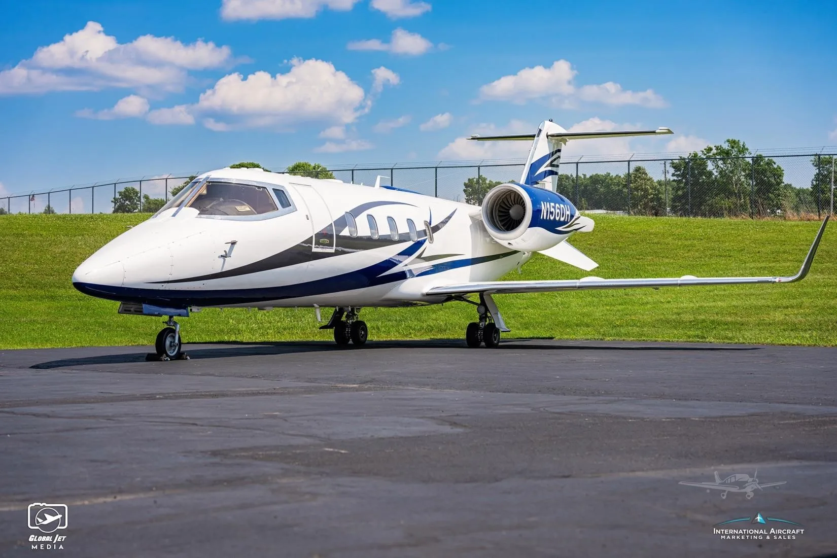 Exterior view of a 1996 LEARJET 60, N156DH.