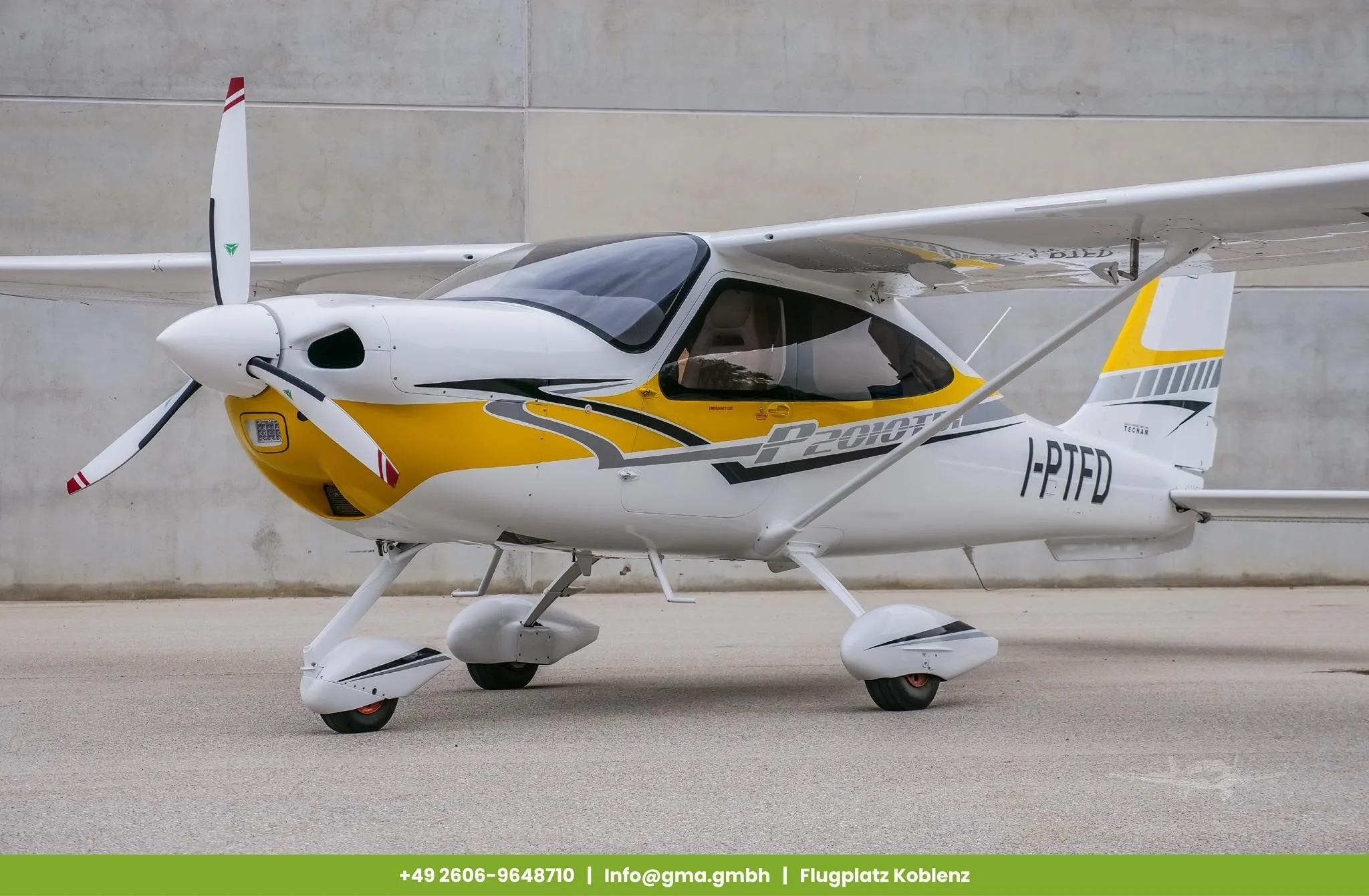Exterior view of a 2026 TECNAM P2010 TDI.