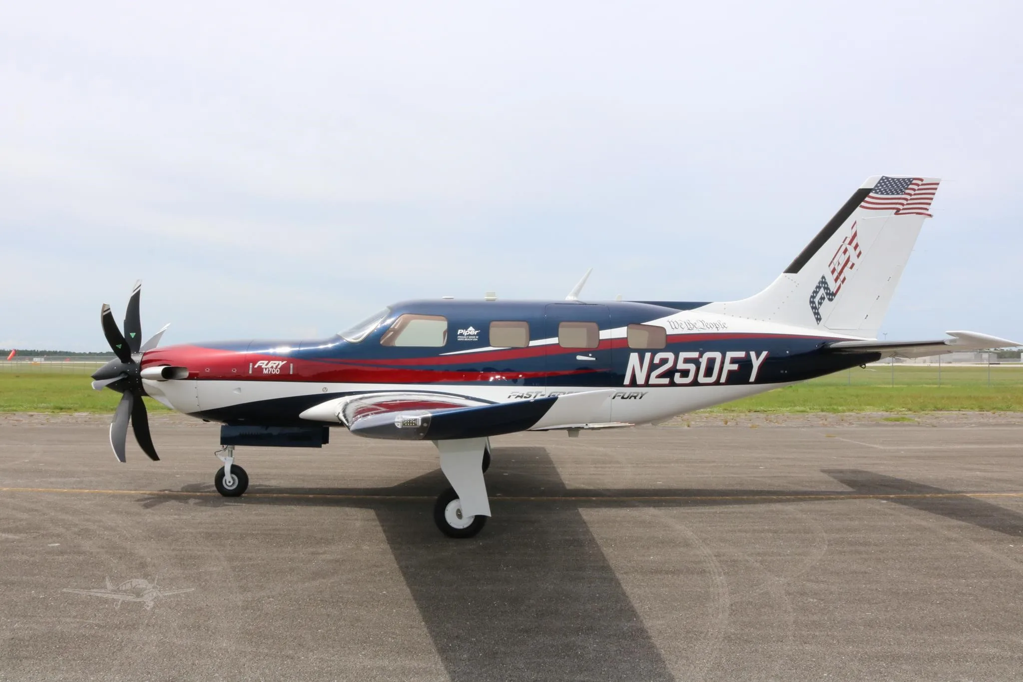 Exterior view of a 2026 PIPER M700, N250FY.