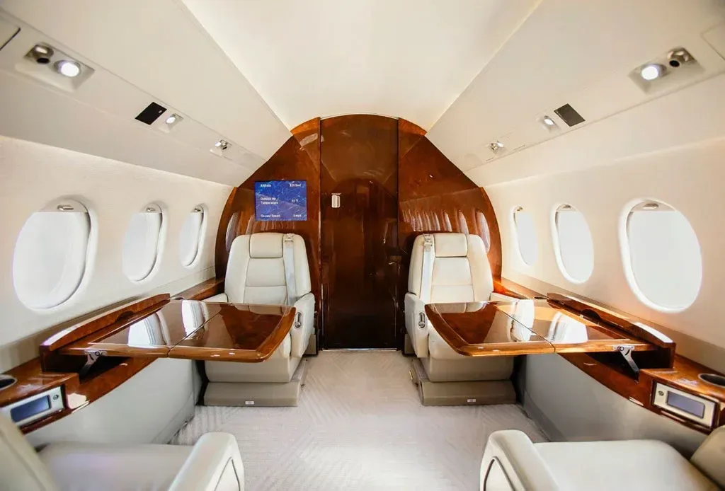 Cabin interior of a 2004 Dassault Falcon 2000EX EASy.