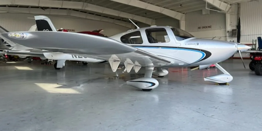 Exterior view of a 2003 Cirrus SR22 GTS.