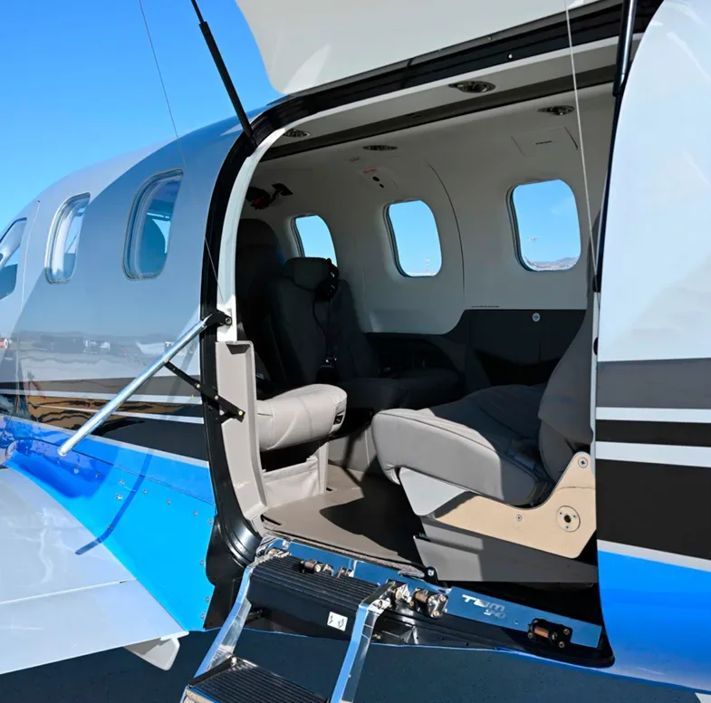 Cabin interior of a 2021 Daher TBM 940.