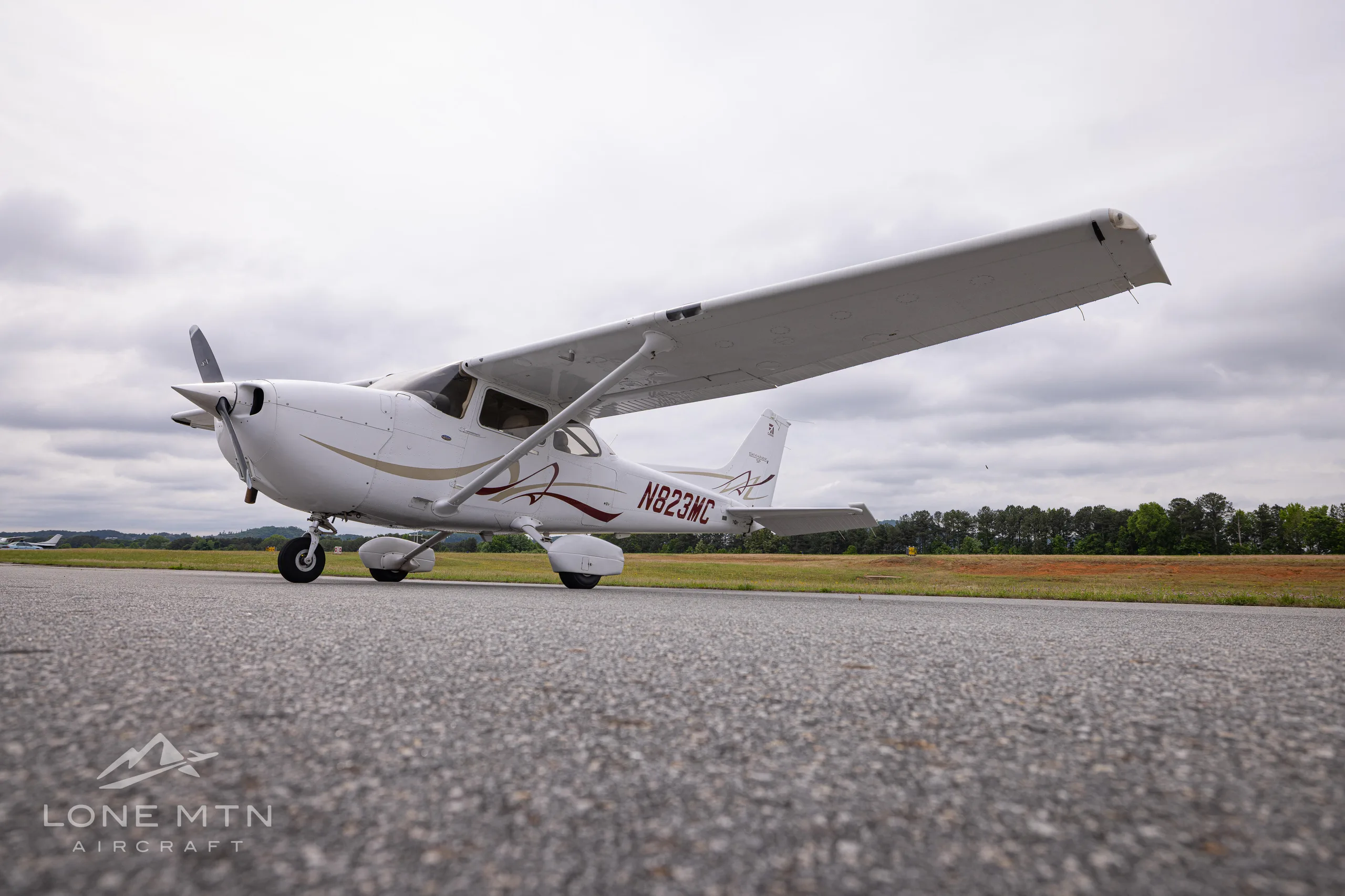 Exterior view of a 2008 Cessna 172S Skyhawk.