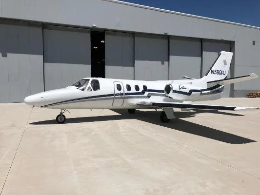 Marketing image of a 1974 Cessna Citation 500.