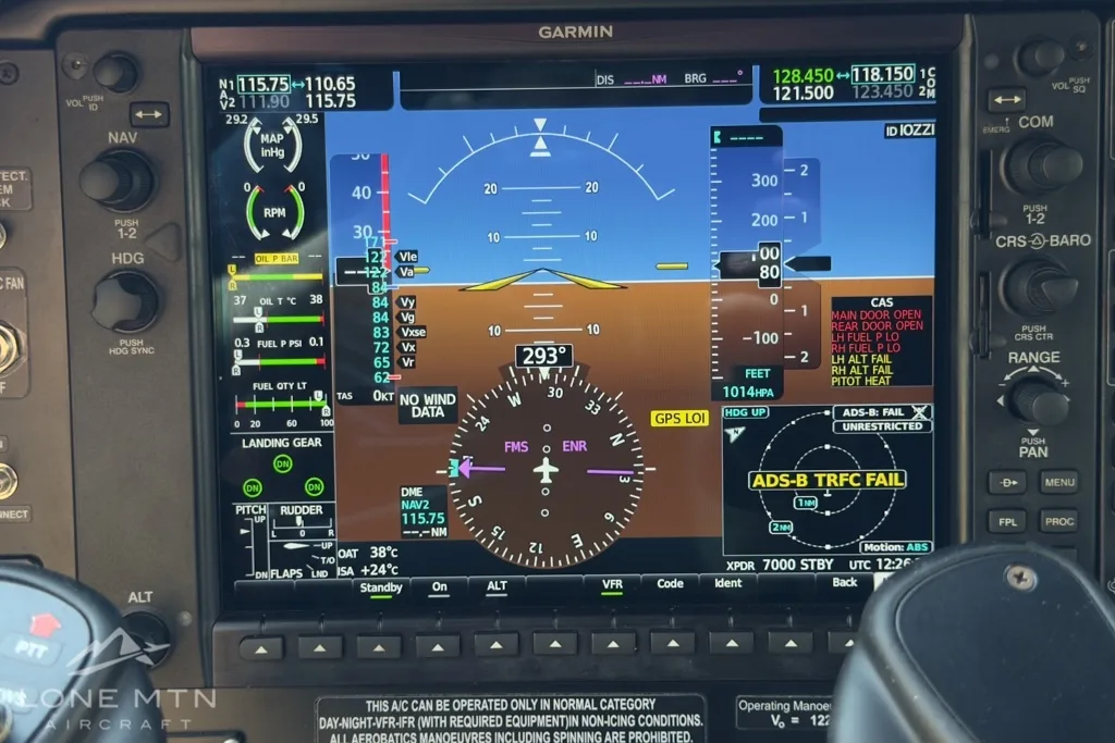 Avionics suite of a 2021 Tecnam P2006T.