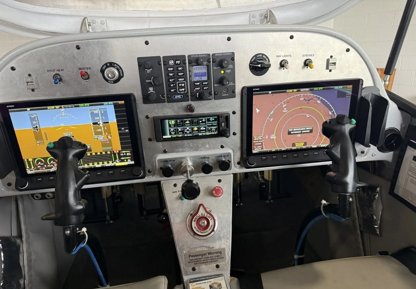 Cockpit and instrument panel of a 2019 Arion Lightning.