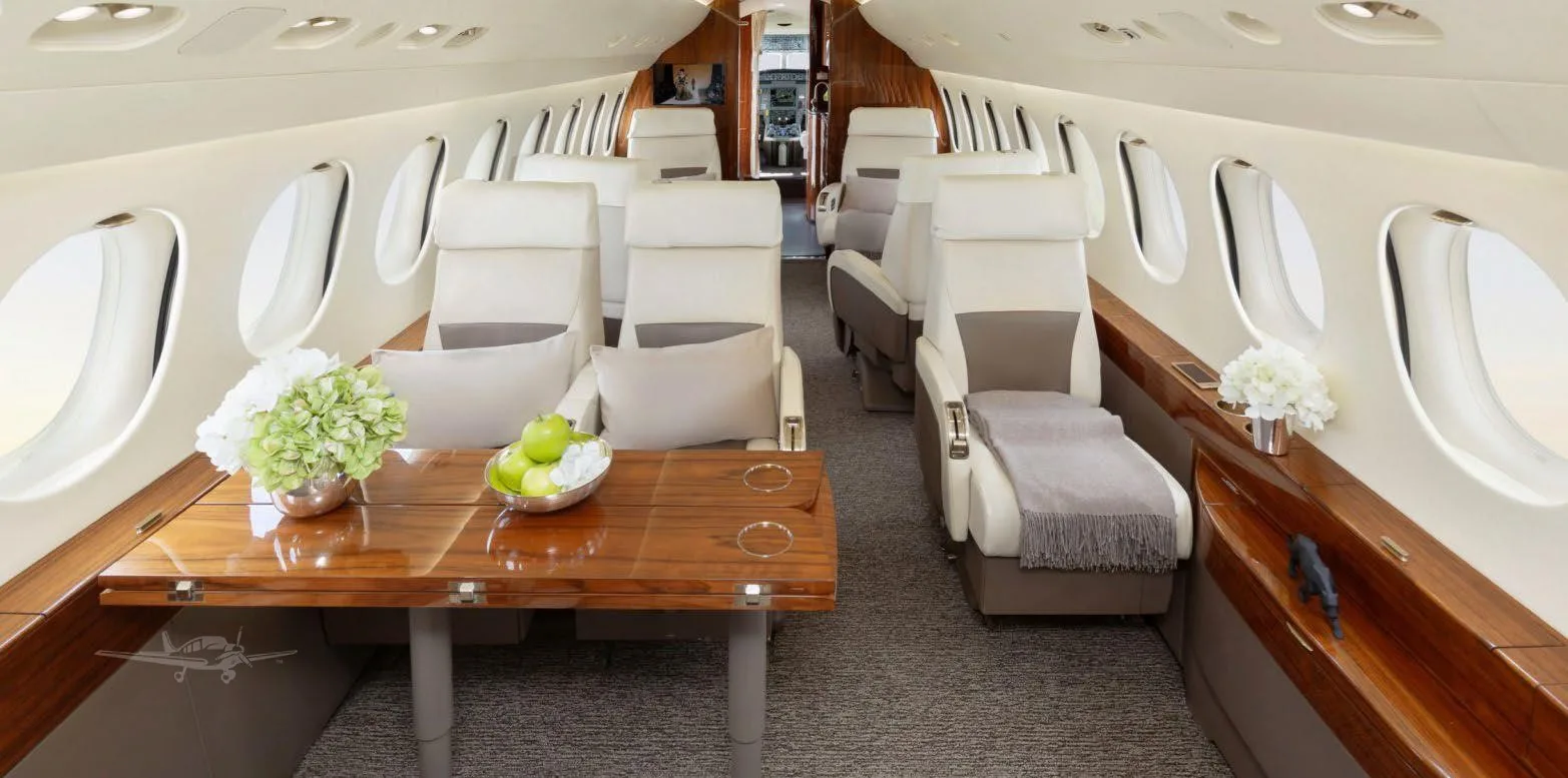 Cabin interior of a 2013 DASSAULT FALCON 7X.