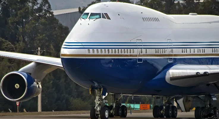 Marketing image of a 1980 Boeing 747SP.
