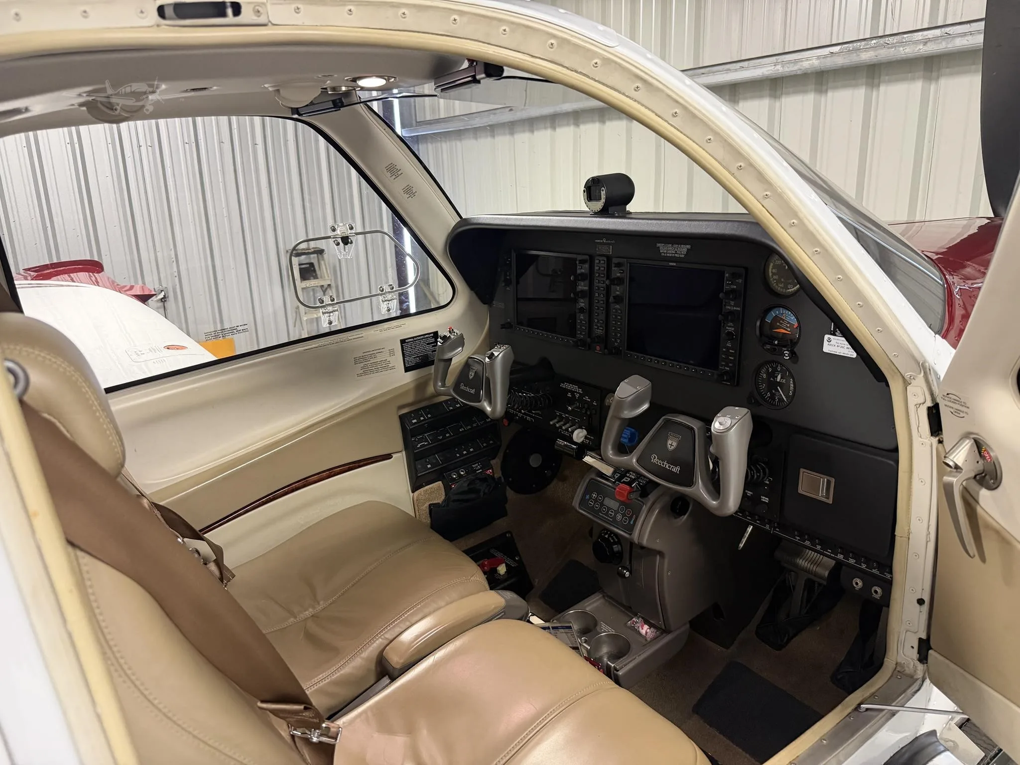 Cockpit and instrument panel of a 2016 BEECHCRAFT G36 BONANZA.
