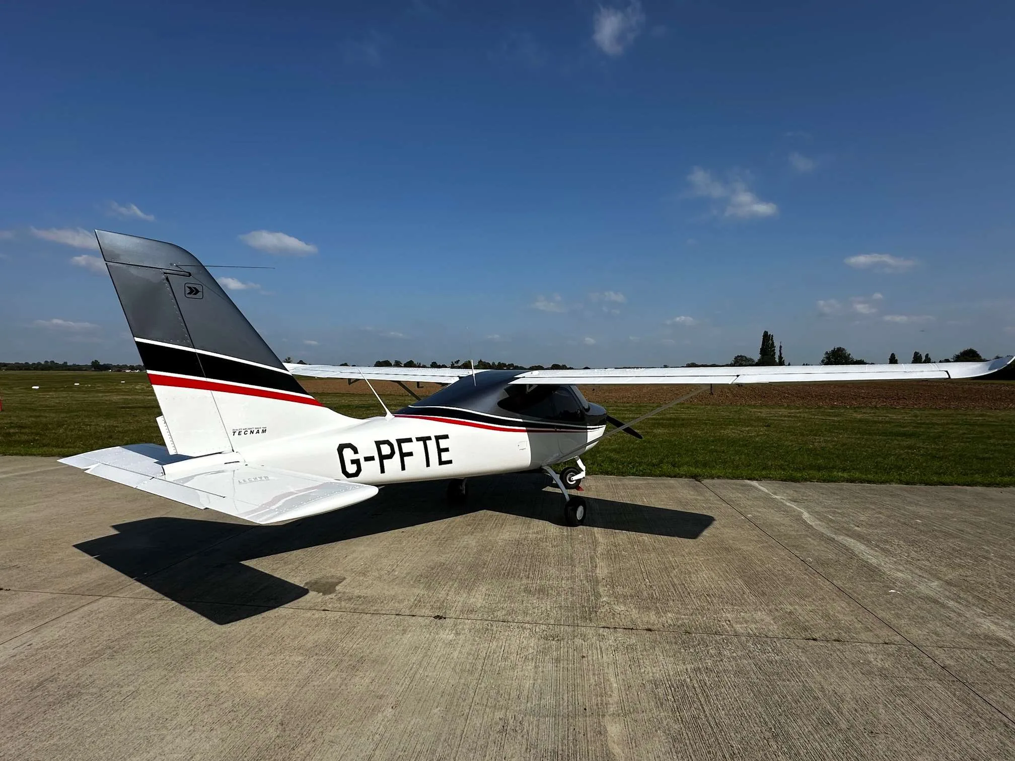 Exterior view of a Tecnam P2008JC MKII.