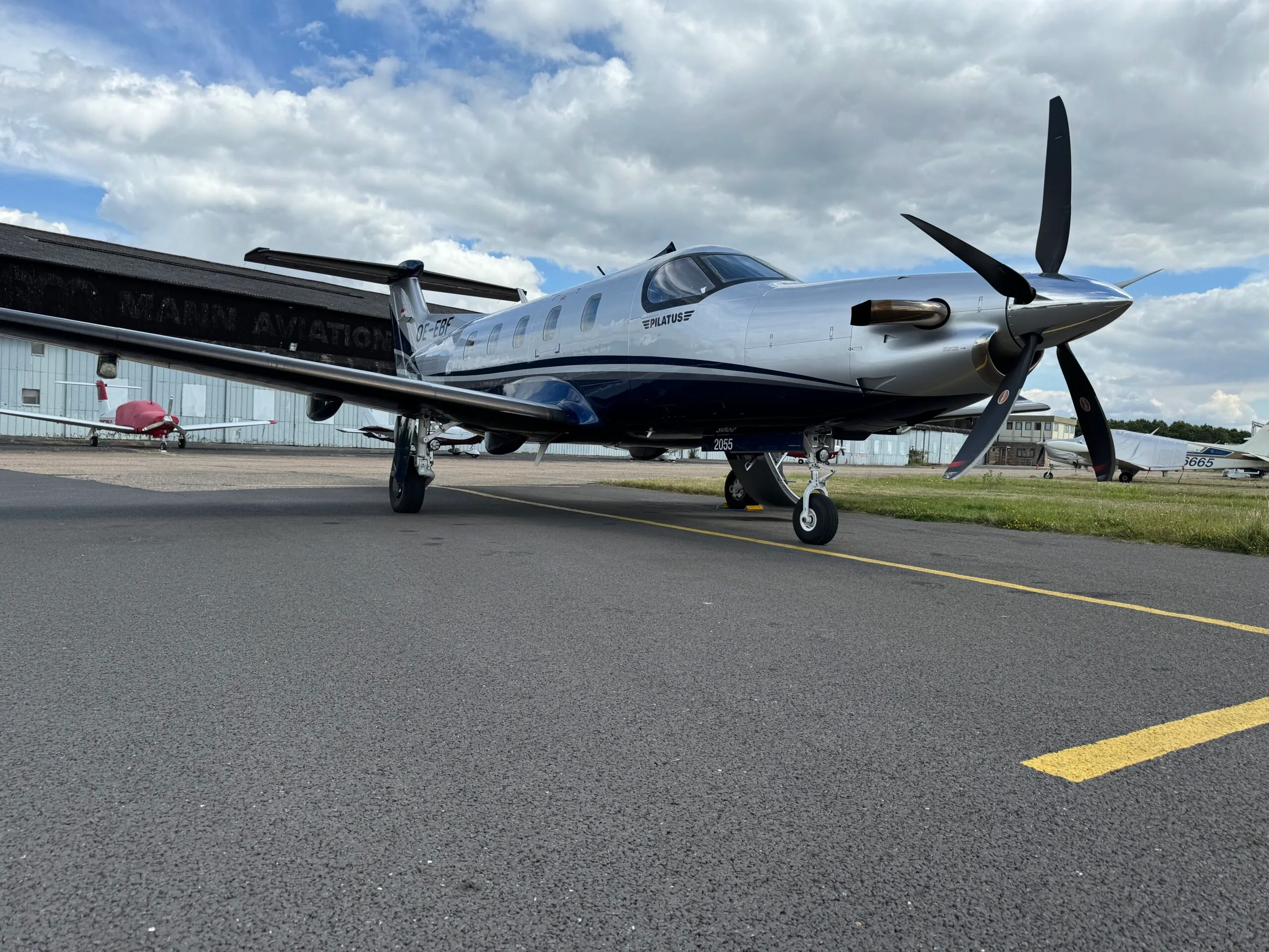 Exterior view of a 2020 Pilatus pc 12 ngx, N785CM.